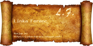 Linka Ferenc névjegykártya